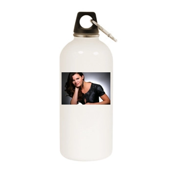 Heather Tom White Water Bottle With Carabiner