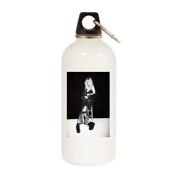 Taylor Momsen White Water Bottle With Carabiner