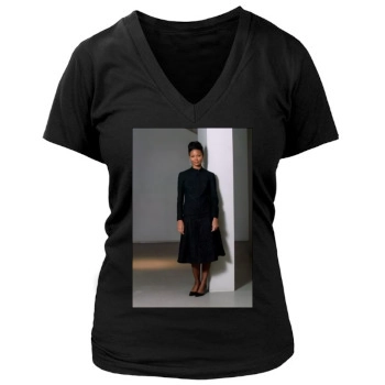 Thandie Newton Women's Deep V-Neck TShirt