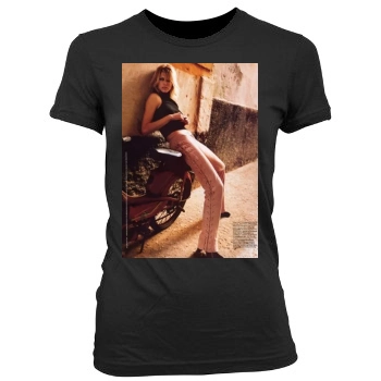 Tricia Helfer Women's Junior Cut Crewneck T-Shirt