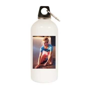 Tricia Helfer White Water Bottle With Carabiner