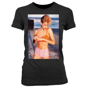 Tricia Helfer Women's Junior Cut Crewneck T-Shirt