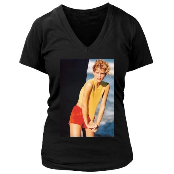 Tricia Helfer Women's Deep V-Neck TShirt