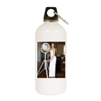 Tricia Helfer White Water Bottle With Carabiner