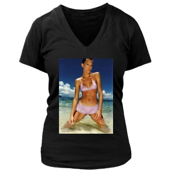 Tricia Helfer Women's Deep V-Neck TShirt