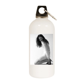 Jacinda Barrett White Water Bottle With Carabiner