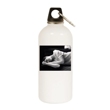 Jacinda Barrett White Water Bottle With Carabiner