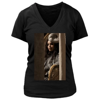 Zoe Kravitz Women's Deep V-Neck TShirt