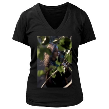 Zoe Kravitz Women's Deep V-Neck TShirt