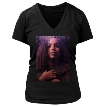 Zoe Kravitz Women's Deep V-Neck TShirt