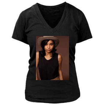 Zoe Kravitz Women's Deep V-Neck TShirt