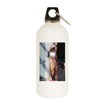 Adriana Lima White Water Bottle With Carabiner