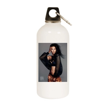 Adriana Lima White Water Bottle With Carabiner