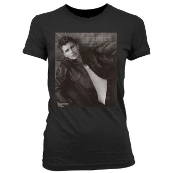 James Franco Women's Junior Cut Crewneck T-Shirt