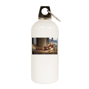 Alex Curran White Water Bottle With Carabiner