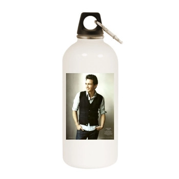 James Franco White Water Bottle With Carabiner