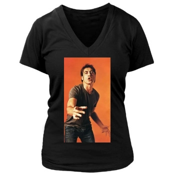 Javier Bardem Women's Deep V-Neck TShirt