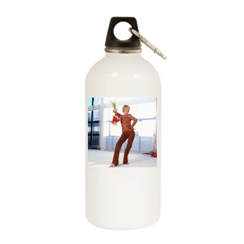 Jenna Elfman White Water Bottle With Carabiner