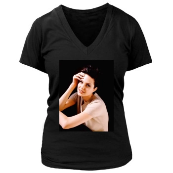 Angelina Jolie Women's Deep V-Neck TShirt