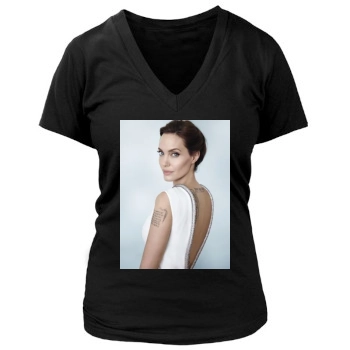 Angelina Jolie Women's Deep V-Neck TShirt