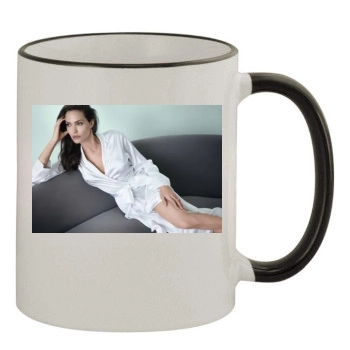 Angelina Jolie 11oz Colored Rim & Handle Mug