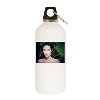 Angelina Jolie White Water Bottle With Carabiner