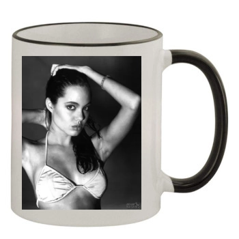 Angelina Jolie 11oz Colored Rim & Handle Mug