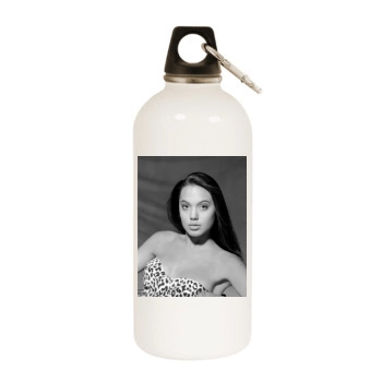 Angelina Jolie White Water Bottle With Carabiner