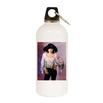 Angelina Jolie White Water Bottle With Carabiner