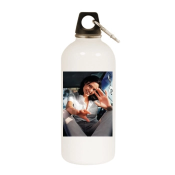 Angelina Jolie White Water Bottle With Carabiner