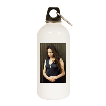 Angelina Jolie White Water Bottle With Carabiner