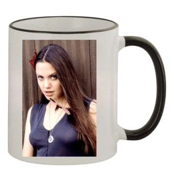 Angelina Jolie 11oz Colored Rim & Handle Mug