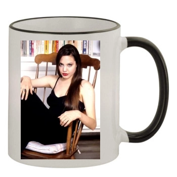 Angelina Jolie 11oz Colored Rim & Handle Mug