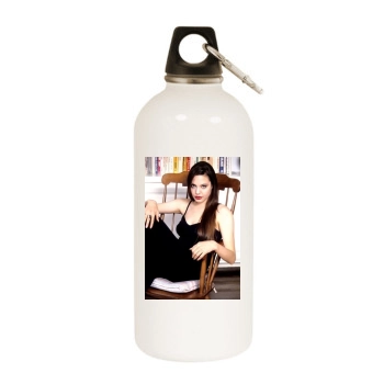 Angelina Jolie White Water Bottle With Carabiner