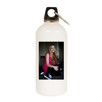 Avril Lavigne White Water Bottle With Carabiner