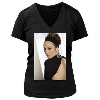 Jennifer Lopez Women's Deep V-Neck TShirt