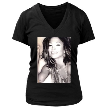 Jennifer Lopez Women's Deep V-Neck TShirt