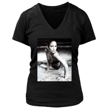 Jennifer Lopez Women's Deep V-Neck TShirt