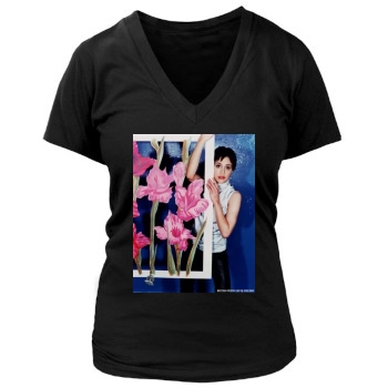 Brittany Murphy Women's Deep V-Neck TShirt