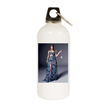 Barbara Palvin White Water Bottle With Carabiner