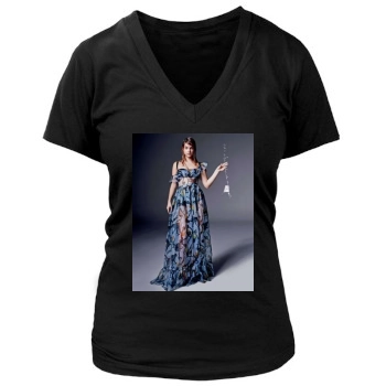 Barbara Palvin Women's Deep V-Neck TShirt