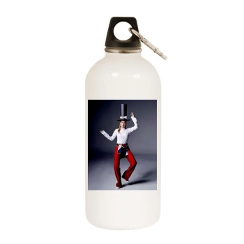 Barbara Palvin White Water Bottle With Carabiner