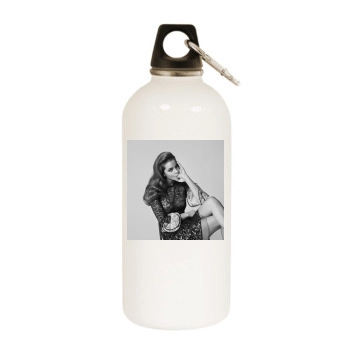 Barbara Palvin White Water Bottle With Carabiner