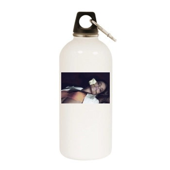 Barbara Palvin White Water Bottle With Carabiner