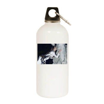 Barbara Palvin White Water Bottle With Carabiner