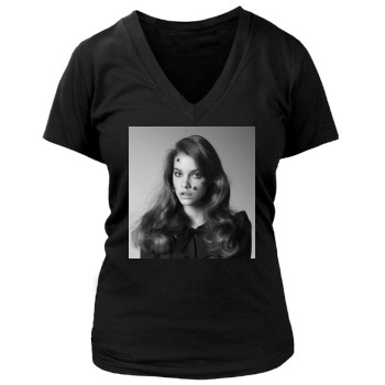 Barbara Palvin Women's Deep V-Neck TShirt