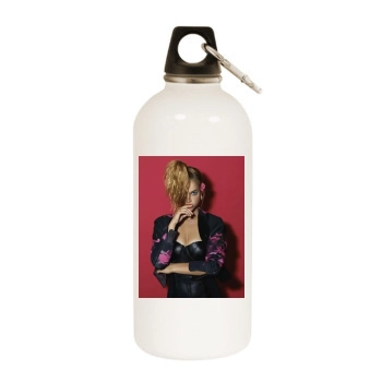 Barbara Palvin White Water Bottle With Carabiner