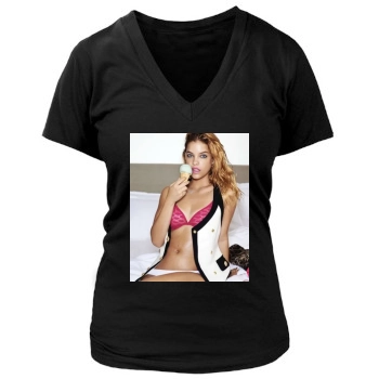 Barbara Palvin Women's Deep V-Neck TShirt