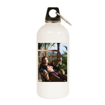 Barbara Palvin White Water Bottle With Carabiner