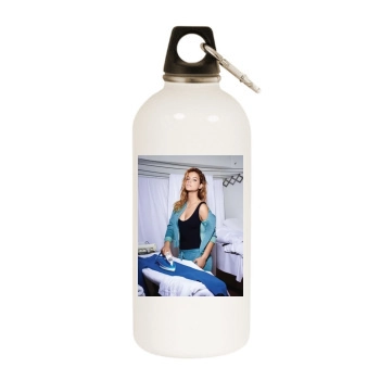 Barbara Palvin White Water Bottle With Carabiner